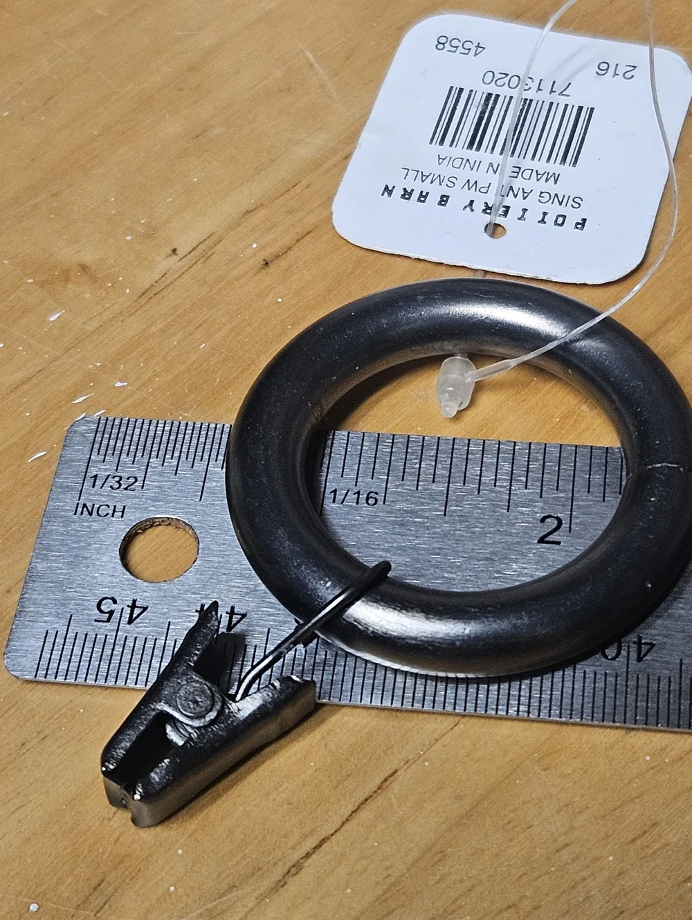 26 Pottery Barn Pewter Curtain Rings with Clips